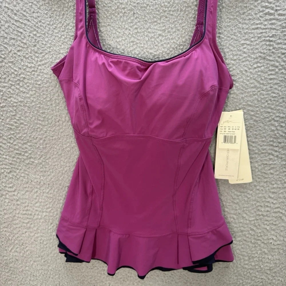 Profile By Gottex‎ Tankini Top Womens 40D Viola Standard Belle Curve Square Neck